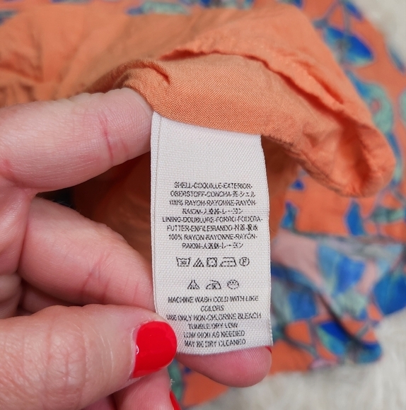 Free People OB574950 Orange Dear You Backless Mini Dress w/Pockets Sz Large - Picture 11 of 11